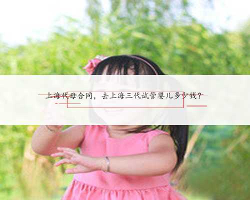 上海代母合同，去上海三代试管婴儿多少钱？